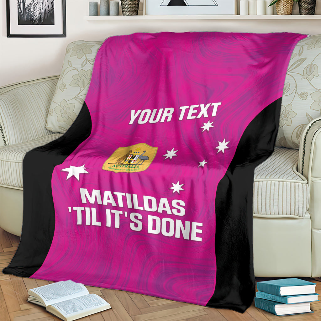 Custom Australia Soccer Blanket Matildas Go Champions - Pink