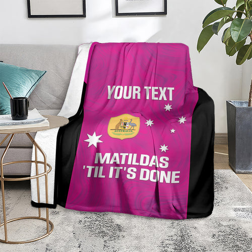 Custom Australia Soccer Blanket Matildas Go Champions - Pink