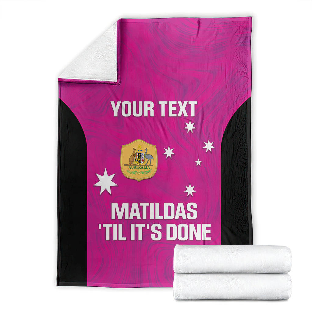 Custom Australia Soccer Blanket Matildas Go Champions - Pink