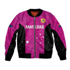 Custom Australia Soccer Bomber Jacket Matildas Go Champions - Pink