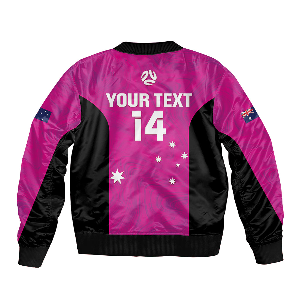 Custom Australia Soccer Bomber Jacket Matildas Go Champions - Pink