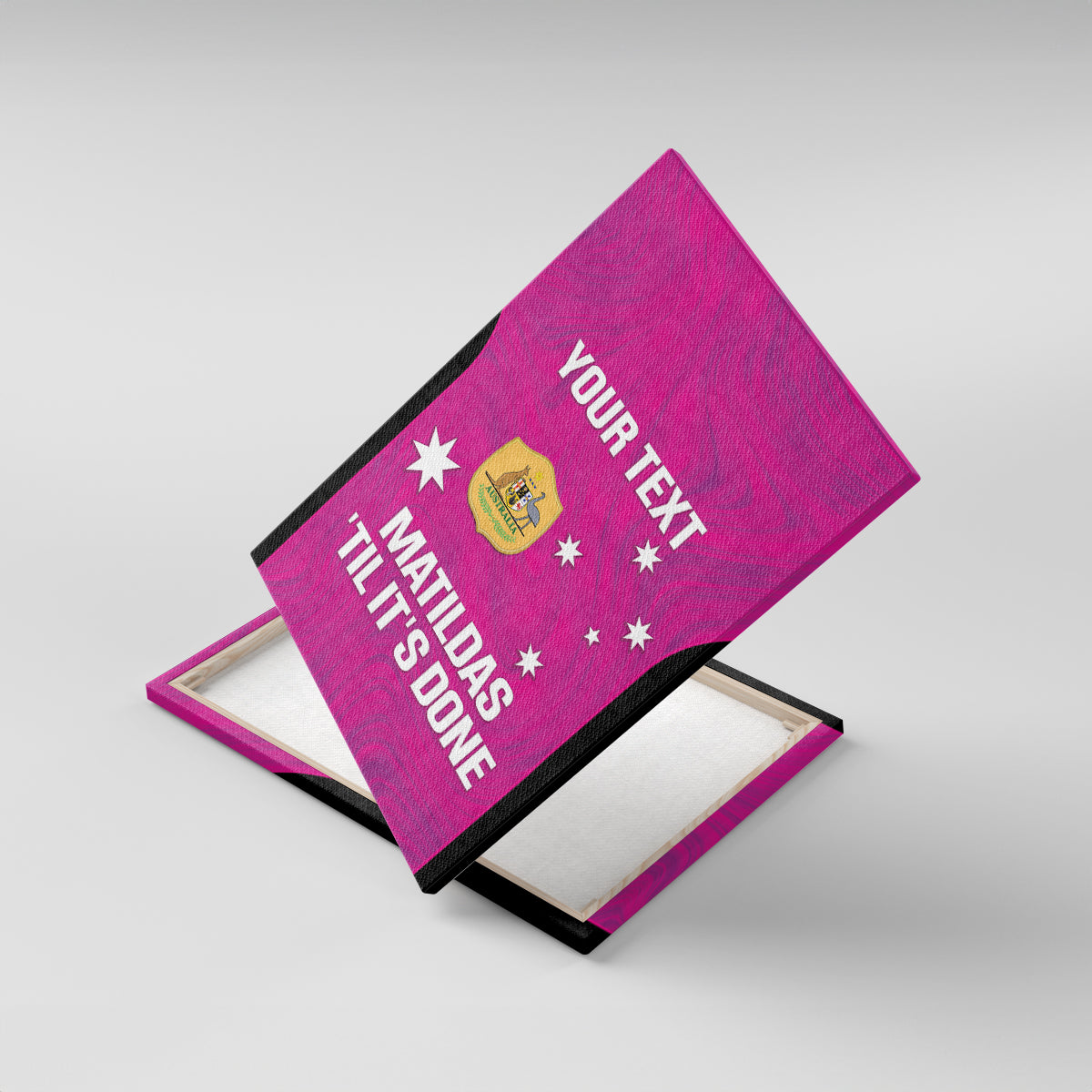 Custom Australia Soccer Canvas Wall Art Matildas Go Champions - Pink