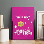 Custom Australia Soccer Canvas Wall Art Matildas Go Champions - Pink