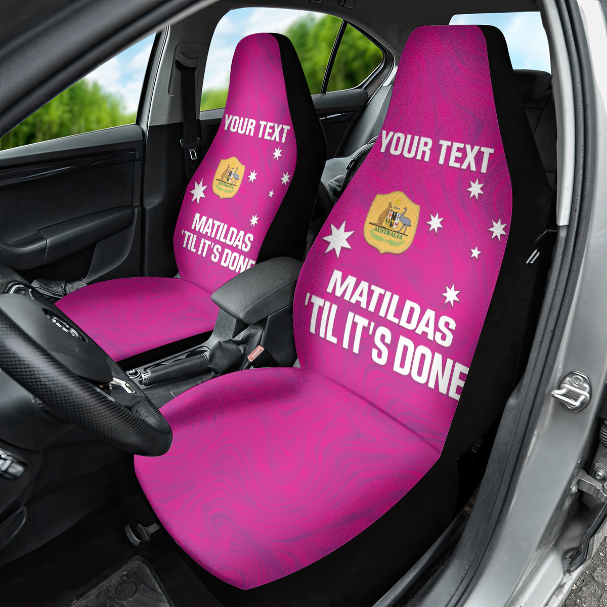 Custom Australia Soccer Car Seat Cover Matildas Go Champions - Pink