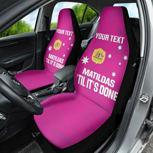 Custom Australia Soccer Car Seat Cover Matildas Go Champions - Pink