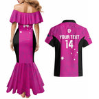 Custom Australia Soccer Couples Matching Mermaid Dress and Hawaiian Shirt Matildas Go Champions - Pink