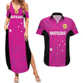 Custom Australia Soccer Couples Matching Summer Maxi Dress and Hawaiian Shirt Matildas Go Champions - Pink
