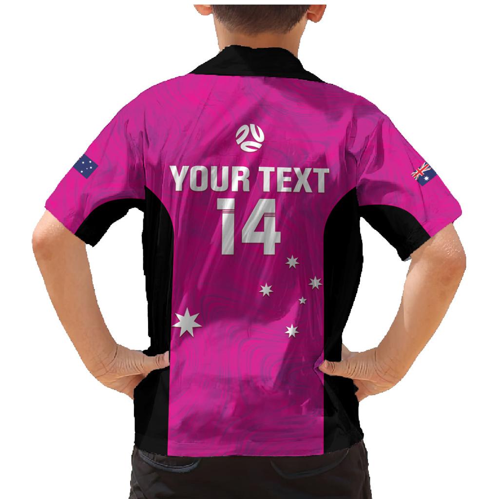 Custom Australia Soccer Family Matching Mermaid Dress and Hawaiian Shirt Matildas Go Champions - Pink