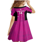 Custom Australia Soccer Family Matching Mermaid Dress and Hawaiian Shirt Matildas Go Champions - Pink