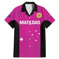 Custom Australia Soccer Family Matching Mermaid Dress and Hawaiian Shirt Matildas Go Champions - Pink