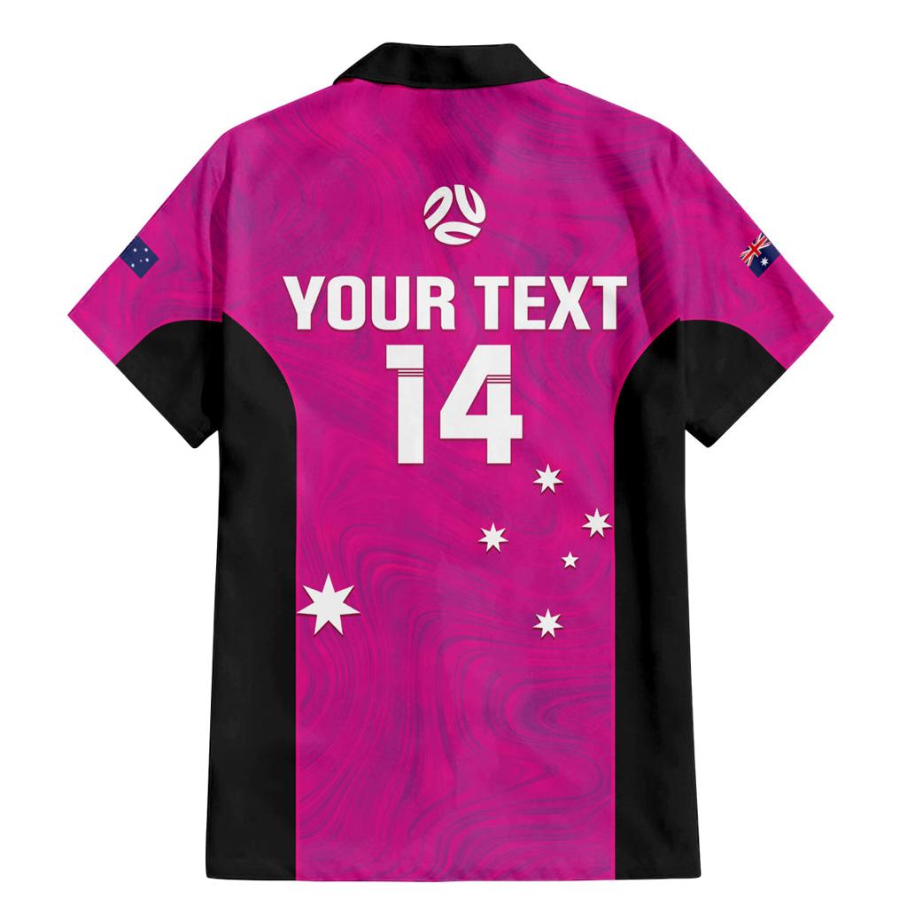 Custom Australia Soccer Family Matching Mermaid Dress and Hawaiian Shirt Matildas Go Champions - Pink