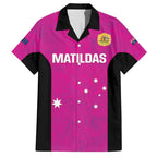 Custom Australia Soccer Family Matching Off Shoulder Maxi Dress and Hawaiian Shirt Matildas Go Champions - Pink