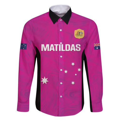 Custom Australia Soccer Family Matching Off Shoulder Maxi Dress and Hawaiian Shirt Matildas Go Champions - Pink