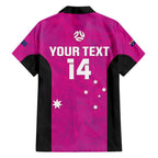 Custom Australia Soccer Family Matching Off Shoulder Short Dress and Hawaiian Shirt Matildas Go Champions - Pink
