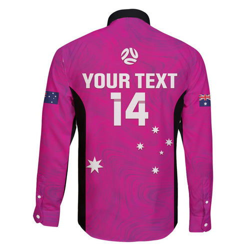 Custom Australia Soccer Family Matching Off Shoulder Short Dress and Hawaiian Shirt Matildas Go Champions - Pink