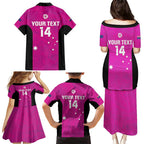 Custom Australia Soccer Family Matching Puletasi and Hawaiian Shirt Matildas Go Champions - Pink