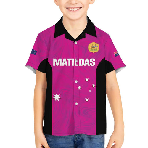 Custom Australia Soccer Family Matching Puletasi and Hawaiian Shirt Matildas Go Champions - Pink
