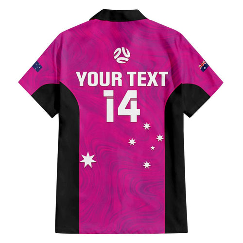 Custom Australia Soccer Family Matching Summer Maxi Dress and Hawaiian Shirt Matildas Go Champions - Pink