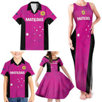 Custom Australia Soccer Family Matching Tank Maxi Dress and Hawaiian Shirt Matildas Go Champions - Pink