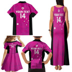 Custom Australia Soccer Family Matching Tank Maxi Dress and Hawaiian Shirt Matildas Go Champions - Pink