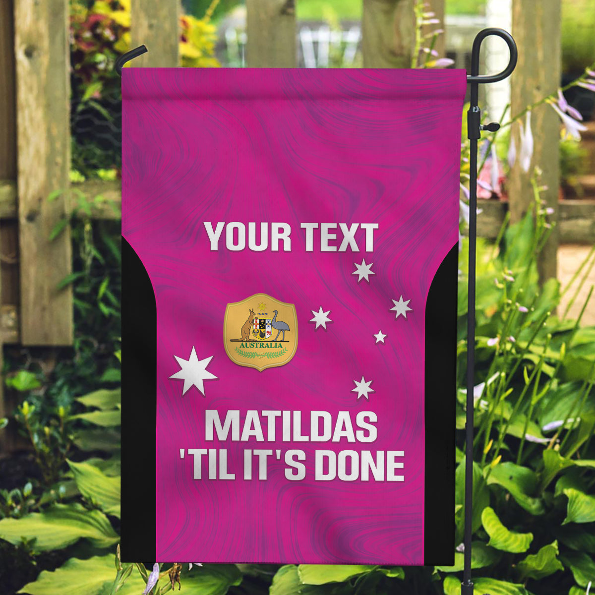 Custom Australia Soccer Garden Flag Matildas Go Champions - Pink