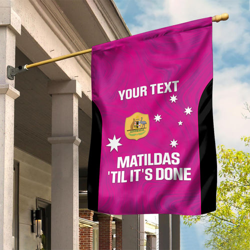 Custom Australia Soccer Garden Flag Matildas Go Champions - Pink