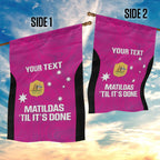 Custom Australia Soccer Garden Flag Matildas Go Champions - Pink
