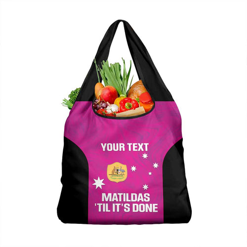 Custom Australia Soccer Grocery Bag Matildas Go Champions - Pink