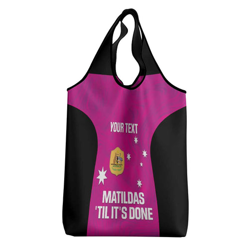 Custom Australia Soccer Grocery Bag Matildas Go Champions - Pink