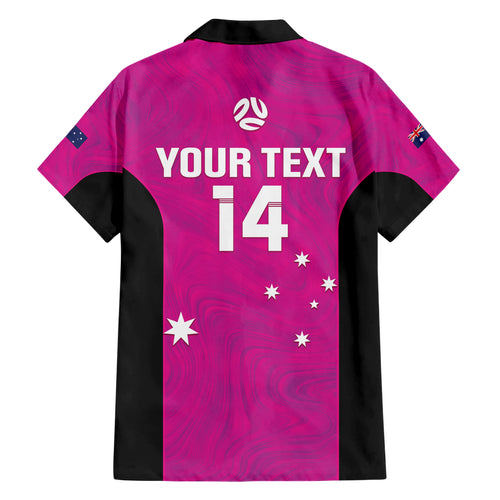 Custom Australia Soccer Hawaiian Shirt Matildas Go Champions - Pink