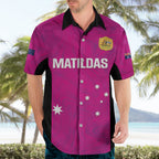 Custom Australia Soccer Hawaiian Shirt Matildas Go Champions - Pink