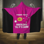 Custom Australia Soccer Hooded Blanket Matildas Go Champions - Pink