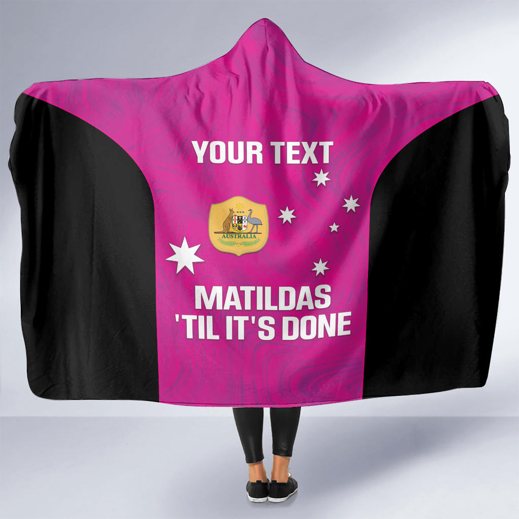 Custom Australia Soccer Hooded Blanket Matildas Go Champions - Pink