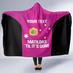 Custom Australia Soccer Hooded Blanket Matildas Go Champions - Pink