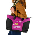 Custom Australia Soccer Leather Tote Bag Matildas Go Champions - Pink
