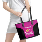 Custom Australia Soccer Leather Tote Bag Matildas Go Champions - Pink