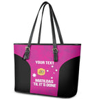 Custom Australia Soccer Leather Tote Bag Matildas Go Champions - Pink