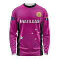 Custom Australia Soccer Long Sleeve Shirt Matildas Go Champions - Pink