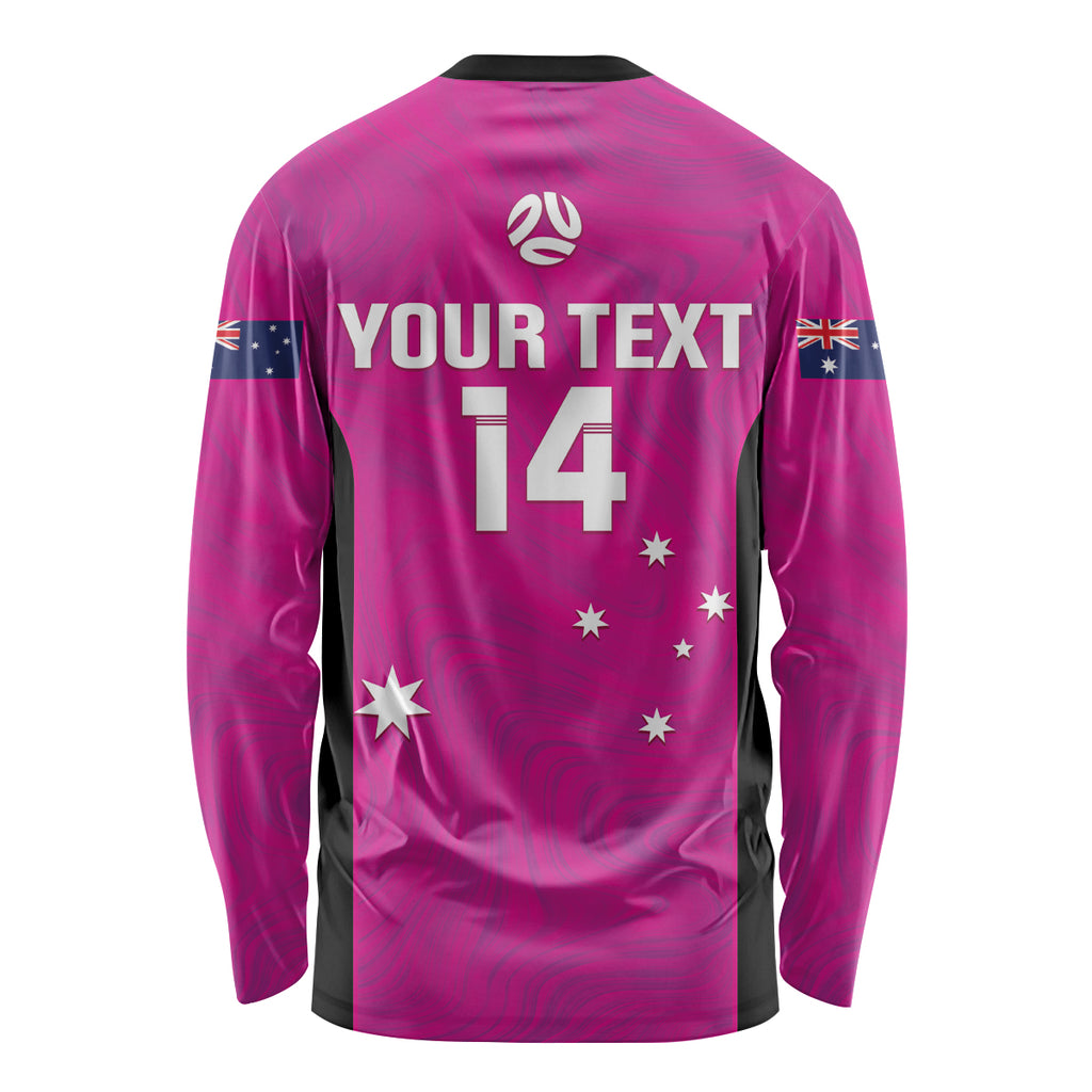 Custom Australia Soccer Long Sleeve Shirt Matildas Go Champions - Pink