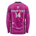 Custom Australia Soccer Long Sleeve Shirt Matildas Go Champions - Pink