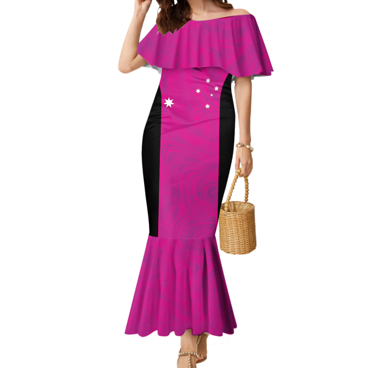 Custom Australia Soccer Mermaid Dress Matildas Go Champions - Pink
