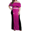 Custom Australia Soccer Off Shoulder Maxi Dress Matildas Go Champions - Pink