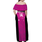 Custom Australia Soccer Off Shoulder Maxi Dress Matildas Go Champions - Pink