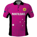 Custom Australia Soccer Polo Shirt Matildas Go Champions - Pink