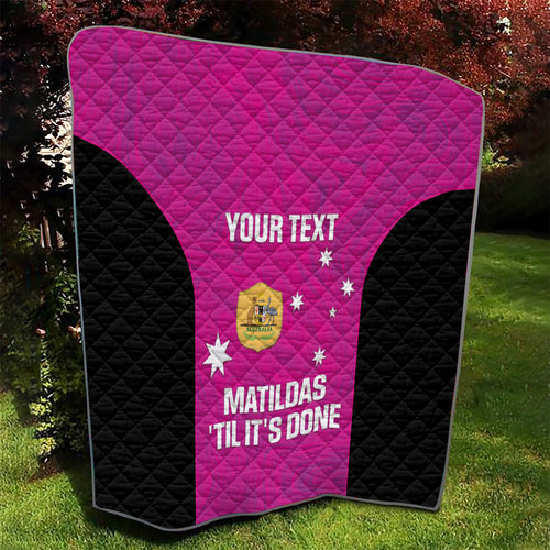 Custom Australia Soccer Quilt Matildas Go Champions - Pink