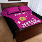 Custom Australia Soccer Quilt Bed Set Matildas Go Champions - Pink