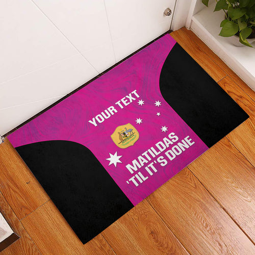 Custom Australia Soccer Rubber Doormat Matildas Go Champions - Pink
