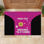 Custom Australia Soccer Rubber Doormat Matildas Go Champions - Pink