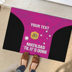 Custom Australia Soccer Rubber Doormat Matildas Go Champions - Pink