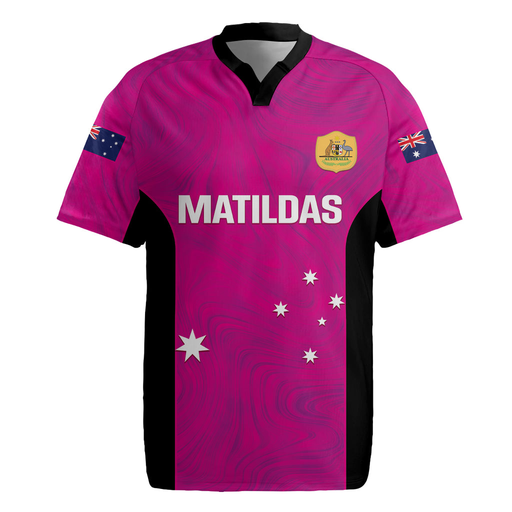 Custom Australia Soccer Rugby Jersey Matildas Go Champions - Pink